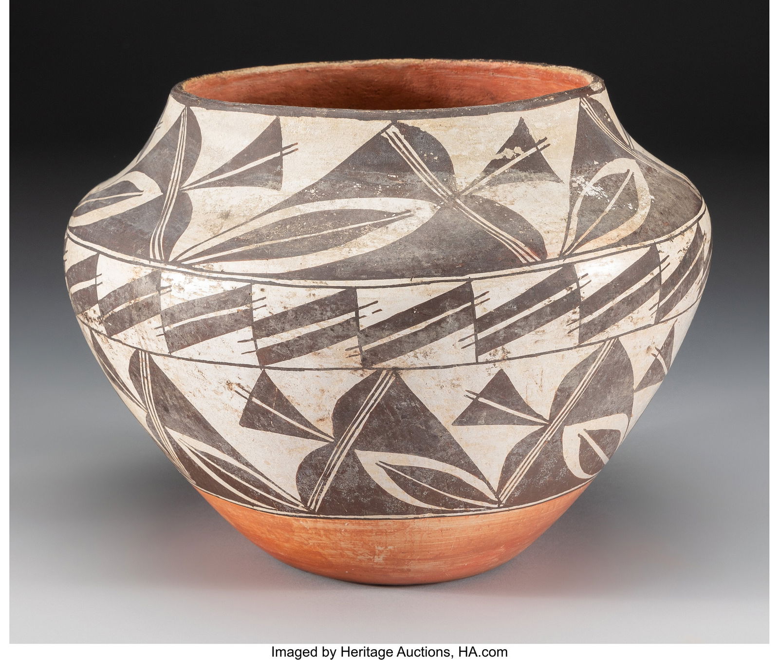 An Acoma Polychrome Jar  c. 1935  clay, paint  D (1 of 3)