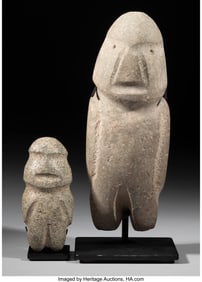 70276: Two Mezcala Figures Guerrero, Mexico, c. 700-20