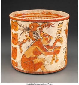 70283: A Maya Polychrome Vase Mesoamerica, Classic Per