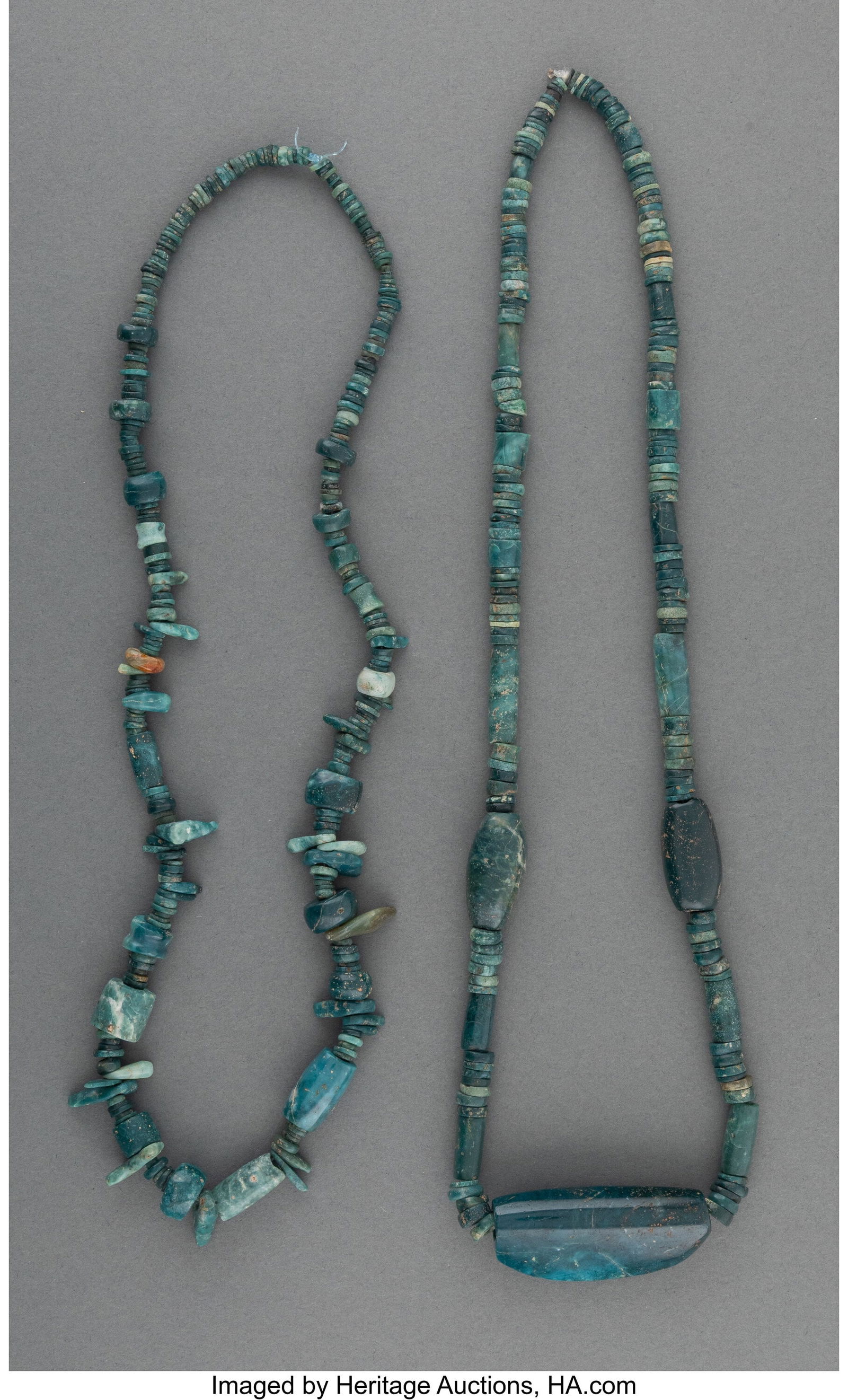 Two Pre-Columbian Jade Necklaces  Central Americ (1 of 1)