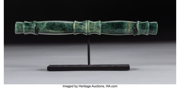 70288: A Tubular Jade Bar Pendant Mesoamerica, c. 200
