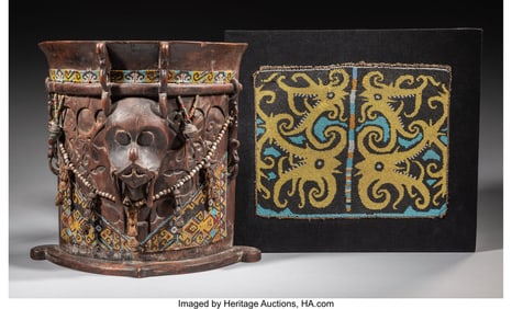 70367: A Dayak Baby Carrier and Beaded Panel Borneo, 2