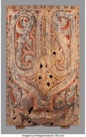 70371: A Batak House Facade Panel Sumatra, Indonesia,