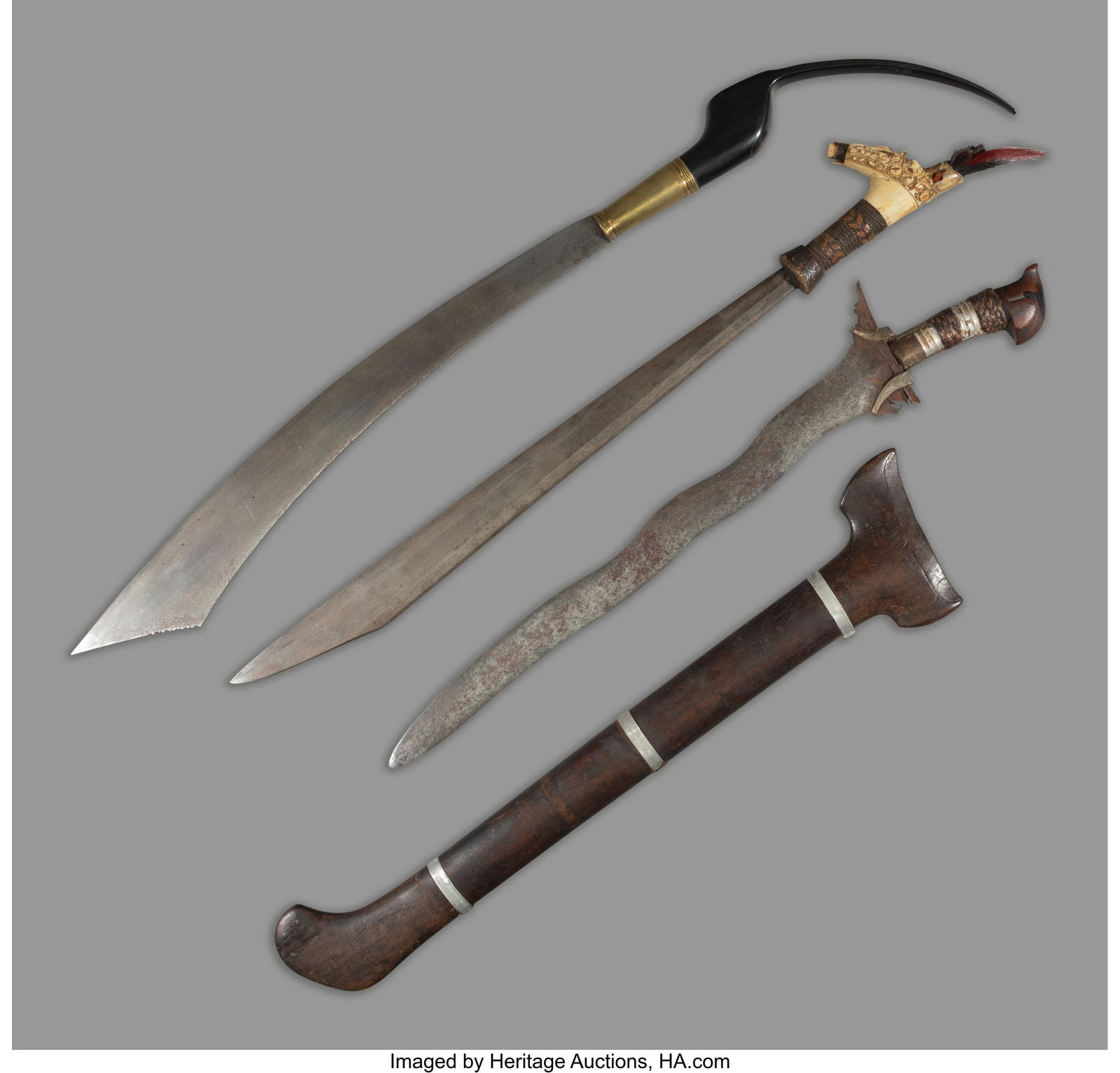 Three Ethnographic Swords  One Indonesian and Tw (1 of 2)