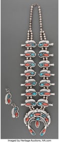 70398: A Navajo Jewelry Suite c. 1985 including a sq