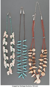 70400: Three Southwest Style Fetish Necklaces Lengths