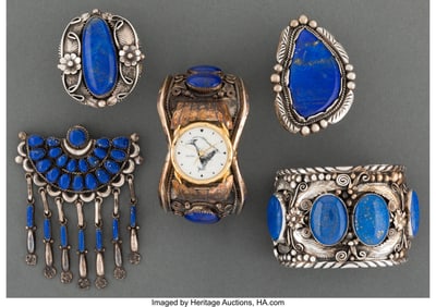 70407: Five Navajo Jewelry Items c. 2000 including a