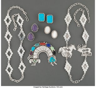 70409: Six Southwest Style Jewelry Items including a