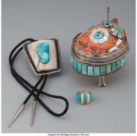 70412: Three Southwest Jewelry Items c. 1980 includin