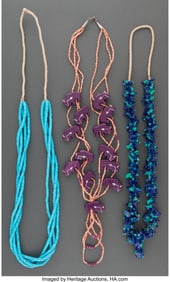 70415: Three Southwest Style Necklaces Lengths: rang