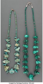 70417: Two Zuni Fetish Necklaces one stamped R. Tseth