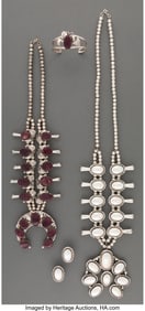 70419: Two Navajo Jewelry Suites one composed of a sq