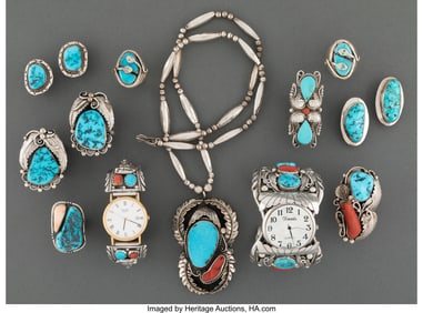 70421: Eleven Southwest Jewelry Items including three