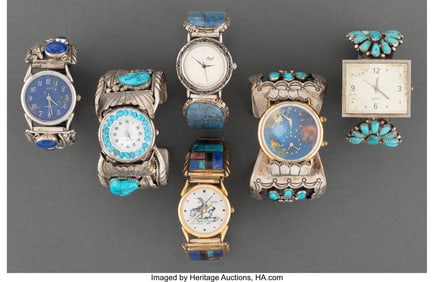 70424: Six Southwest Watch Bands including two cuffs,