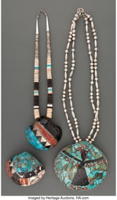 70427: Three Santo Domingo Jewelry Items including a