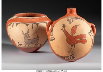 70441: Two Zia Polychrome Vessels c. 1960 including