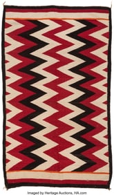 70456: A Navajo Regional Rug c. 1950 native handspu