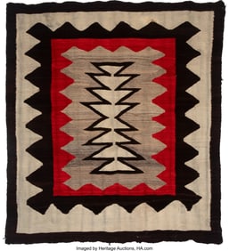 70459: A Navajo Regional Rug c. 1935 native handspun