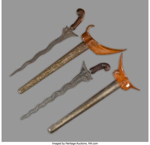 70526: Two Indonesian Ceremonial Daggers in Sheaths, kr