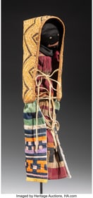 70486: A Rare Seminole Model Cradle with Doll natural