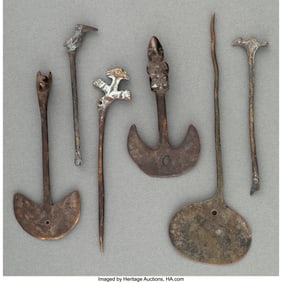 70499: Six Chimu Copper Alloy Items Peru, c. 1000-130