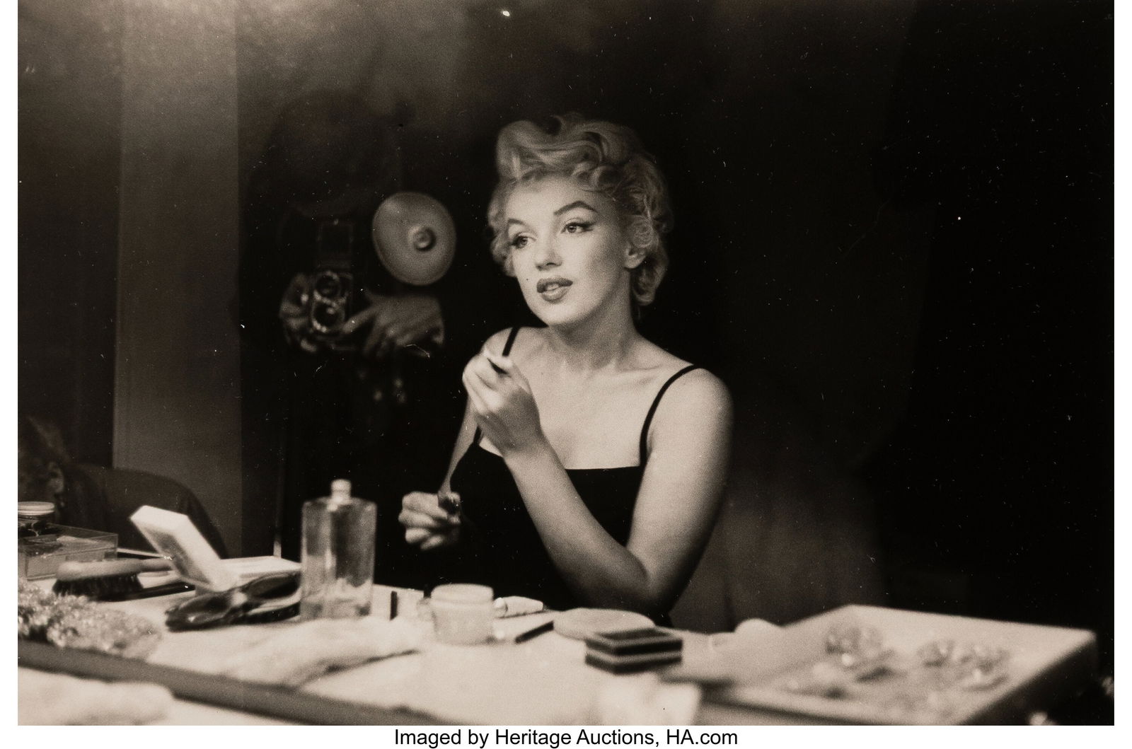Sam Shaw (American, 1912-1999) Marilyn Getting R: Sam Shaw (American, 1912-1999) Marilyn Getting Ready in New York, 1955 Gelatin silver print, printed later 6-1/4 x 9-1/2 inches (15.9 x 24.1 cm&r