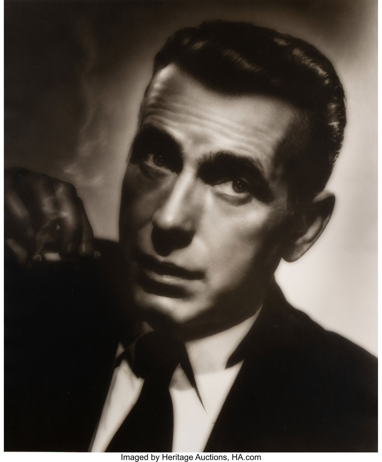 George Hurrell (American, 1904-1992) Humphrey Bo: George Hurrell (American, 1904-1992) Humphrey Bogart and Marlene Dietrich Portfolio (2 works), circa 1930-1940 Gelatin silver prints, printed 1979 Each 23 x 19-3&