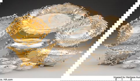 28154&colon; Twelve Gorham Mfg&period; Co&period; Partial Gilt Silver Table