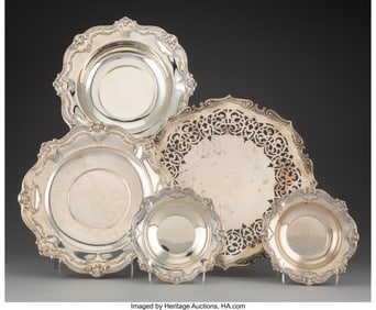 28155: Five Gorham Mfg. Co. Silver Table Articles, Prov