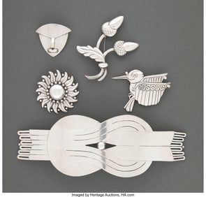 28006&colon; A Five-Piece Collection of Hector Aguilar Silver