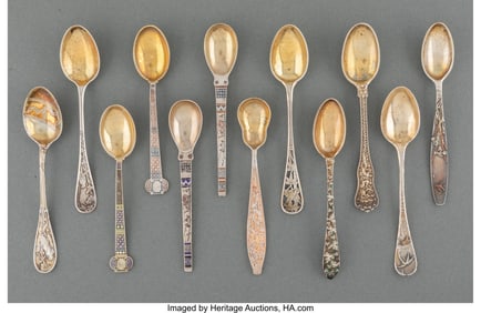 28157: A Collection of Twelve Tiffany & Co. Enameled Si