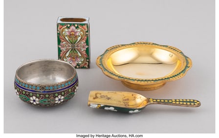 28083&colon; A Collection of Four Russian Silver Table Articl