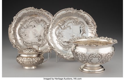 28087&colon; A Collection of Four Silver Table Articles&comma; 19th