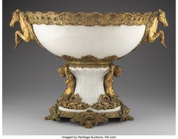 28092&colon; A Porcelain Gilt Bronze Mounted Bowl with Horse-