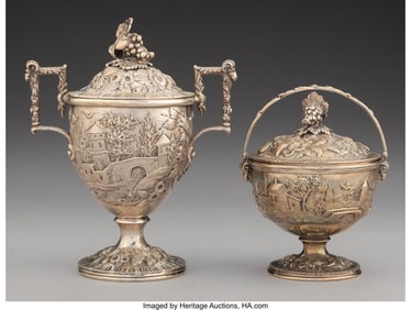 28172&colon; Two S&period; Kirk & Son Co&period; Covered Sugar Bowls&comma; Balti