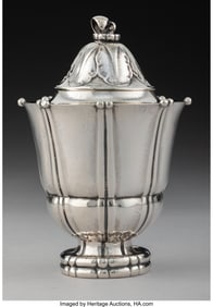 28244: A Georg Jensen No. 4 Silver Tea Caddy, Copenhage