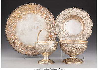 28173: Three S. Kirk & Son Co. Silver Table Articles, B