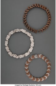 28027: Three Los Castillo Silver and Copper Necklaces,