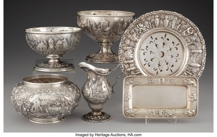 28182: Six American Silver Table Articles, Baltimore, M