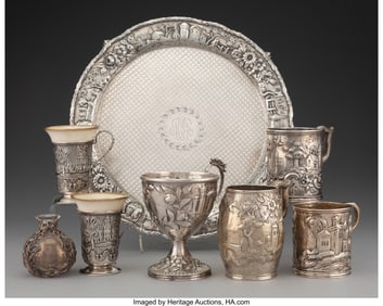 28183: Eight American Silver Table Articles, late 19th