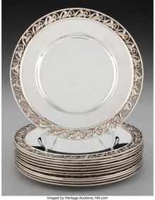 28188: Twelve Alphonse La Paglia Silver Bread & Butter