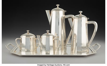 28191: A Five-Piece Damar Silver Tea and Coffee Service