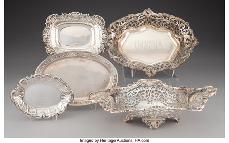 28193: A Collection of Five American Silver Table Artic