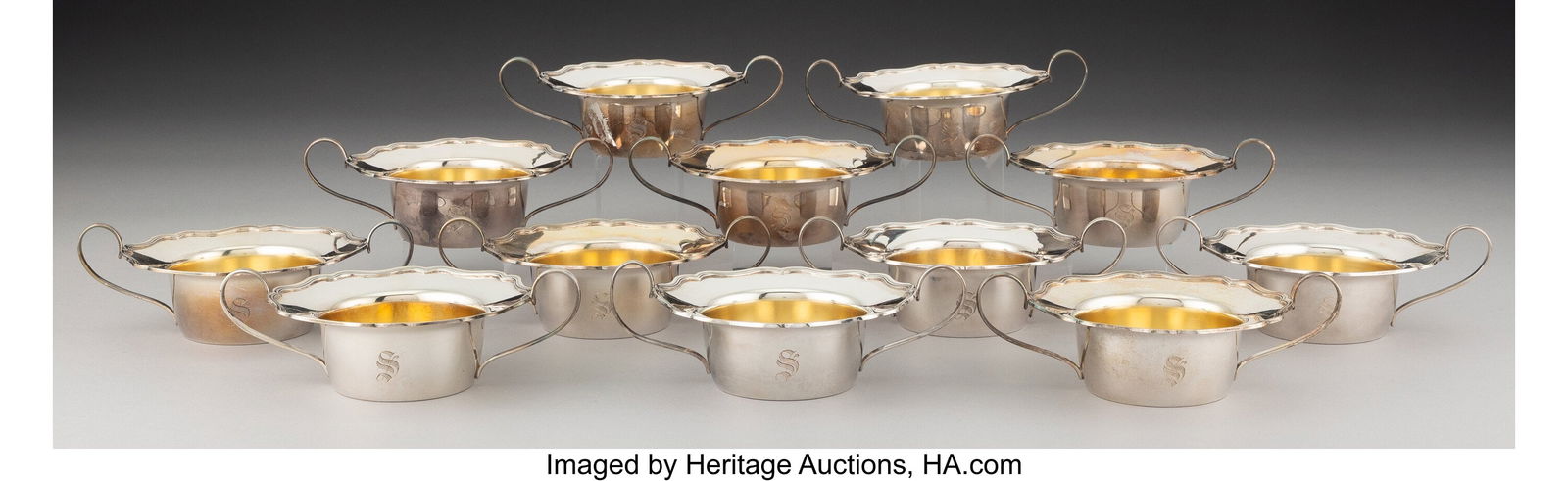 Twelve Shreve & Co. Partial Gilt Silver Bouillon (1 of 3)