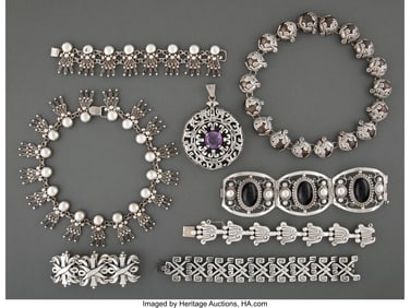 28040: An Eight-Piece Mexican Jewelry Collection, mid-2