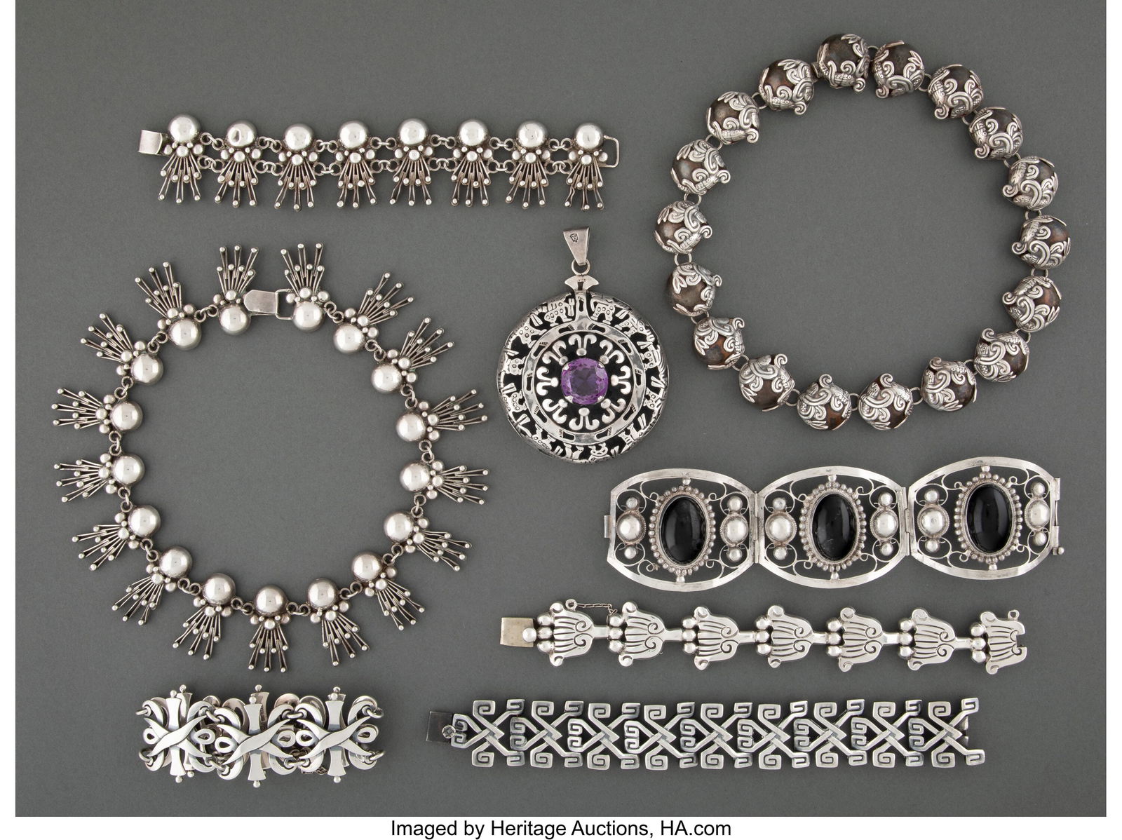 An Eight-Piece Mexican Jewelry Collection, mid-2 (1 of 3)