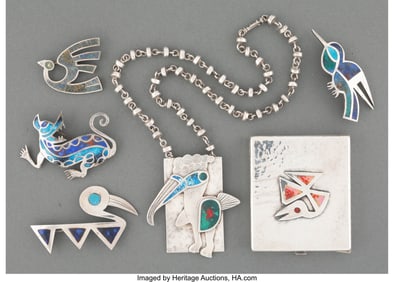 28044: A Six-Piece Collection of Gino Laffi Silver Acce
