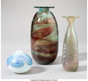 28225&colon; Mark Peiser Three Early Vases USA&comma; 1968-1972 Blo