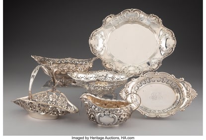 28150&colon; Six Gorham Mfg&period; Co&period; Silver Table Articles&comma; Provi