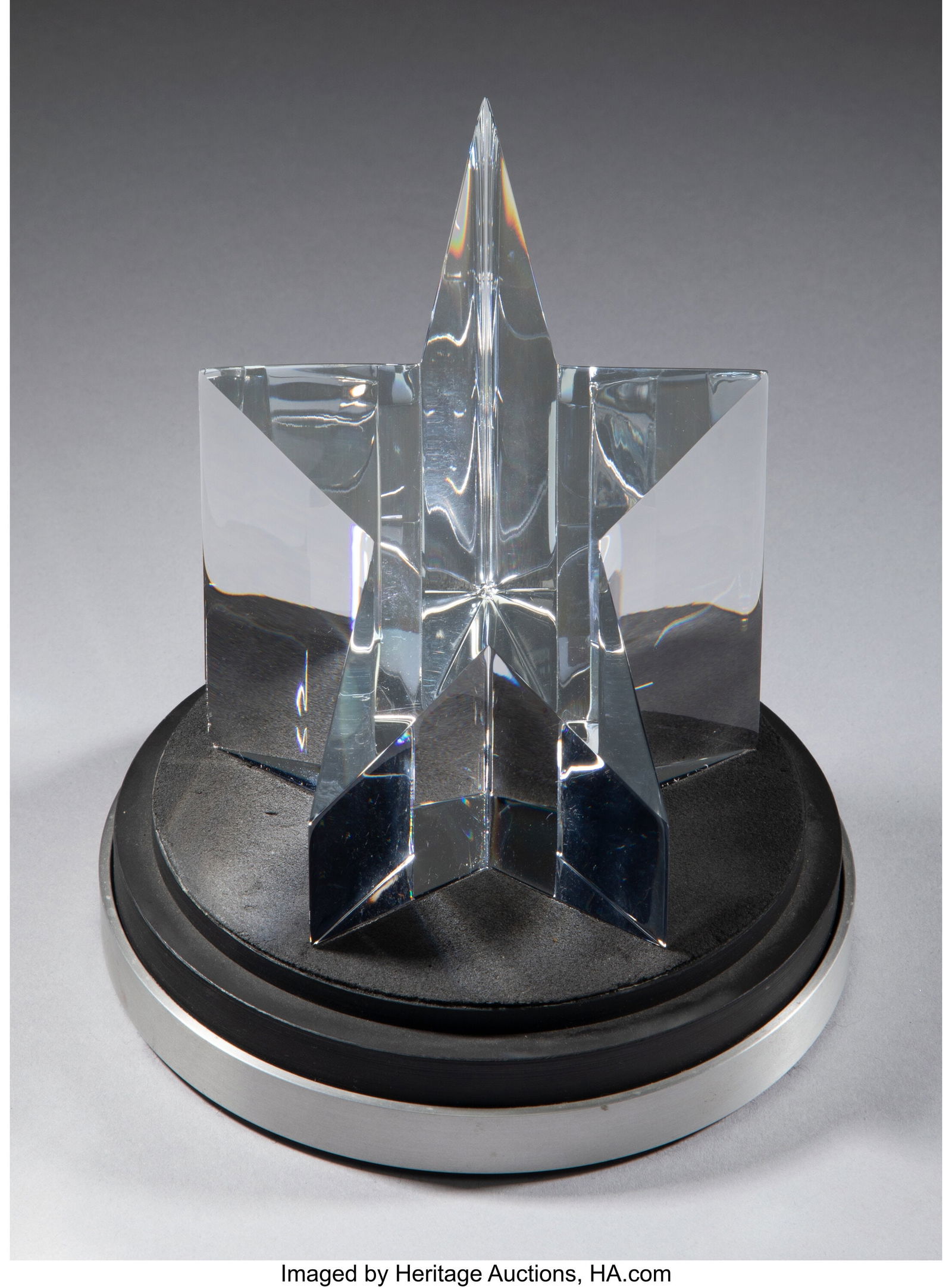 David Dowler for Steuben Glass Works Shooting S: David Dowler for Steuben Glass Works Shooting Star with Original Fitted Box and Stand, designed 1986 Glass 3-1/2 x 3-5/8 x 5-1/2 inches (8.9 x 9.2 x 14.0 cm